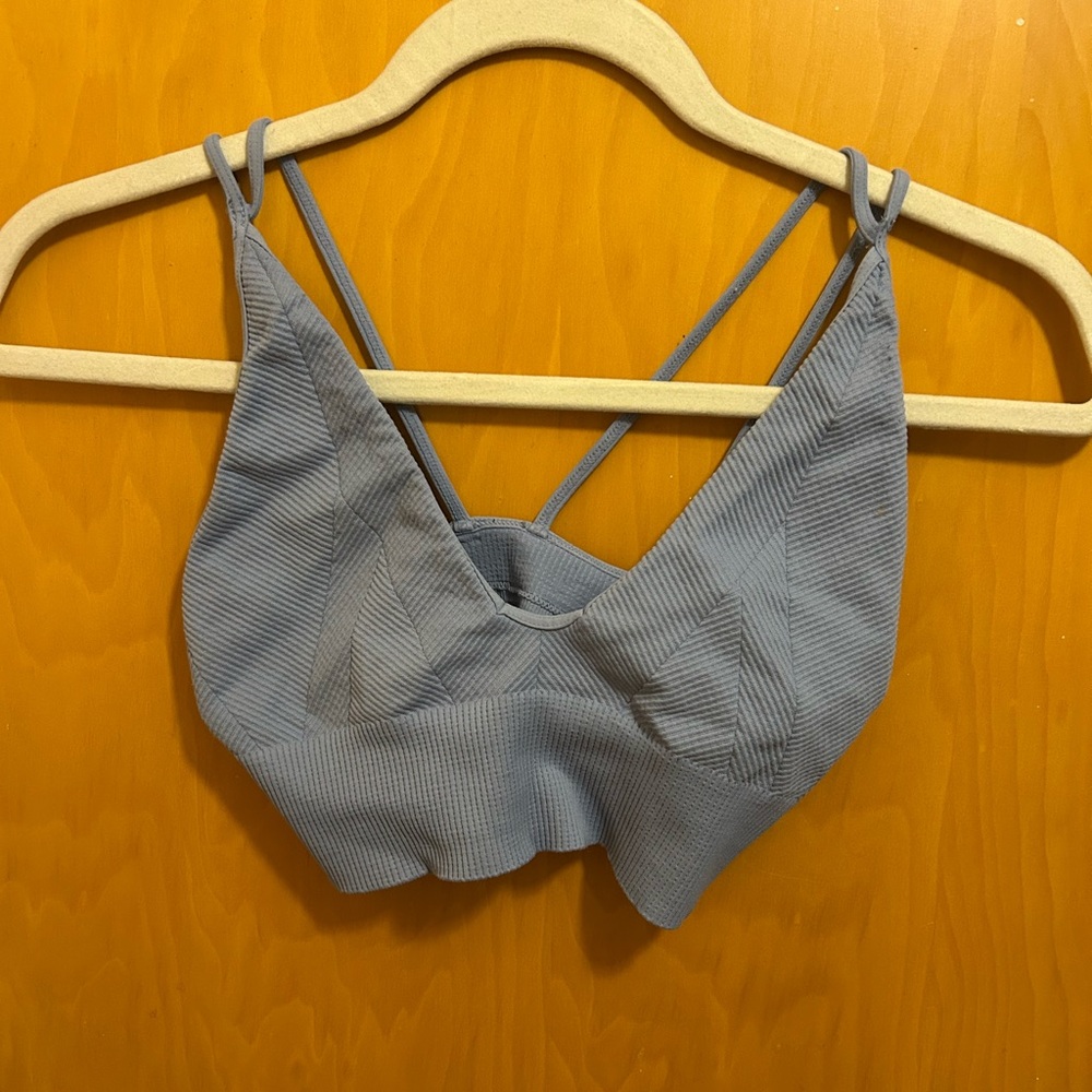 Full Tilt Blue Ribbed Bralette
